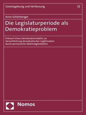 cover image of Die Legislaturperiode als Demokratieproblem